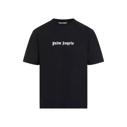 Palm Angels Logo Slim Black White Cotton T-Shirt Black 