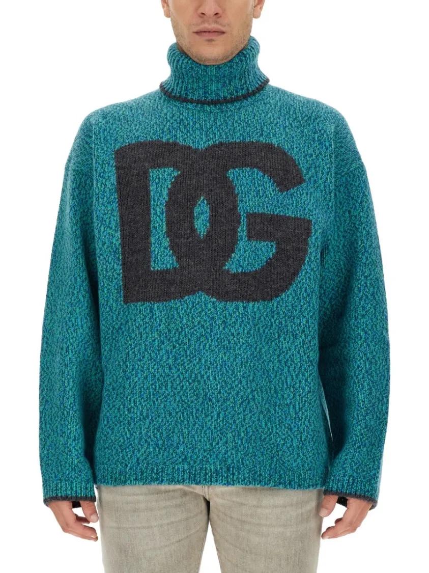 Thumbnail - Dolce&Gabbana - Jersey With Logo - Größe M - blau