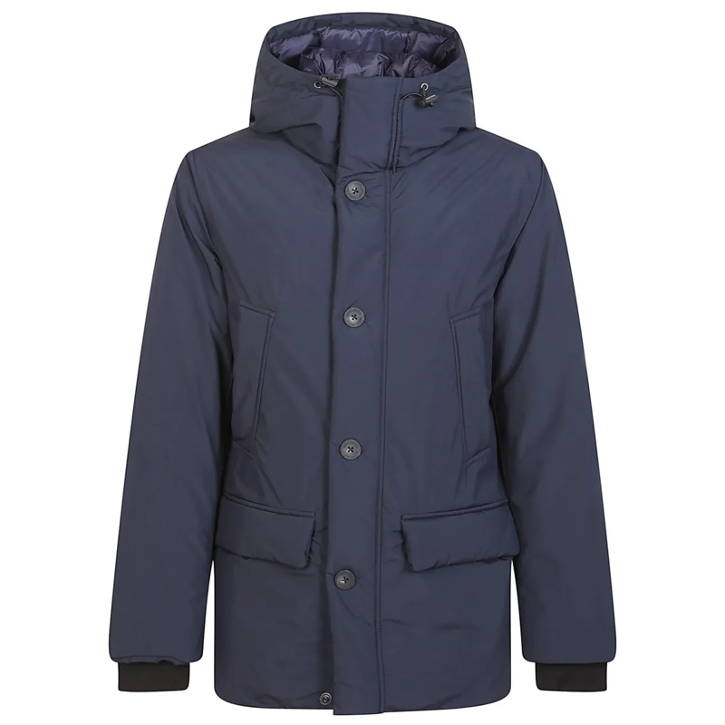 Woolrich Parka Waterproof Nylon Parka With Duck Down Padding Blue