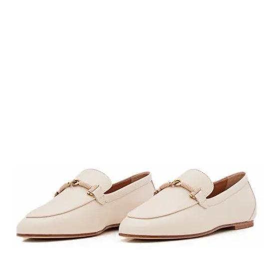 Tod%27s Loafers & Ballerinas - Flat Leather Loafers - Gr. 40 (EU) - in Beige - für Damen