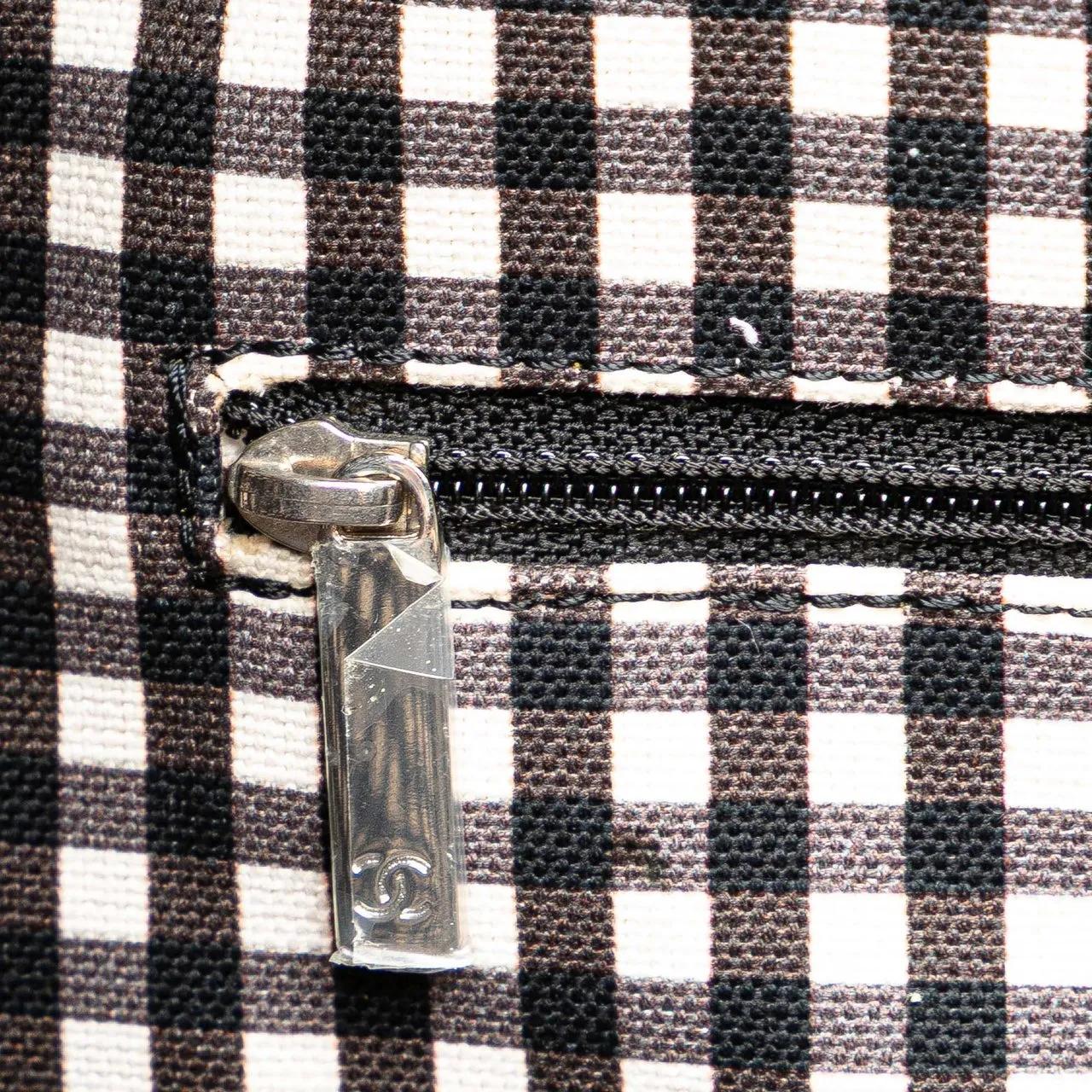 Thumbnail - Chanel Shopper - Printed Canvas Gingham Weekender Tote - Gr. unisize - in Schwarz - für Damen