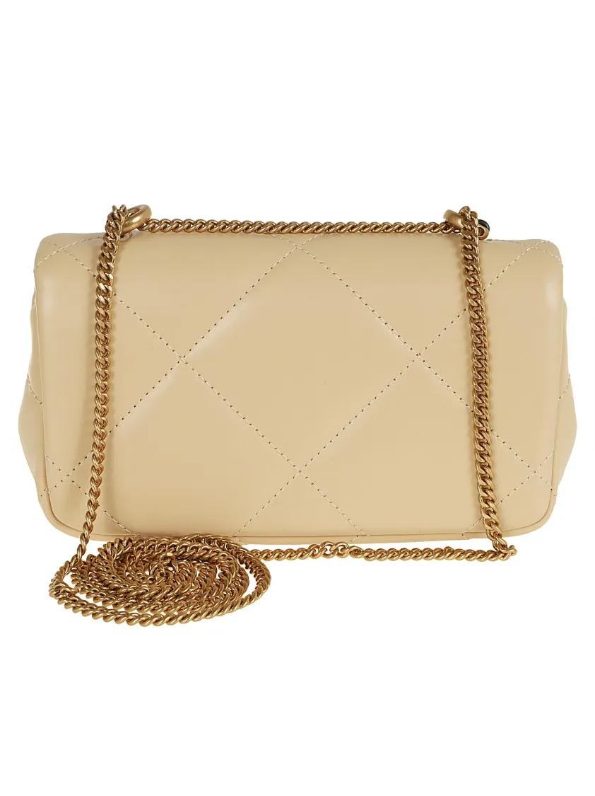 TORY BURCH Hobo bags Yellow Orange Kira Diamond Quilt Pave Mini Flap Ba in geel