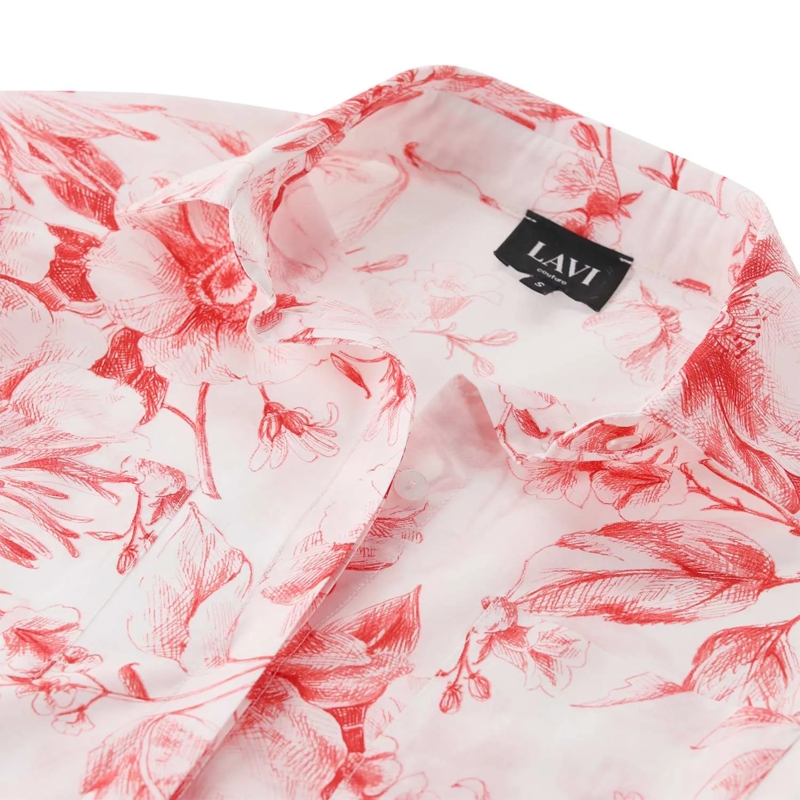 Lavi Bluse Kurzarmbluse Cedro mit floralem Muster weiß(Image 3)