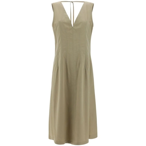 Bottega Veneta Sleeveless Sand-Beige Dresses Neutrals Midi-klänningar