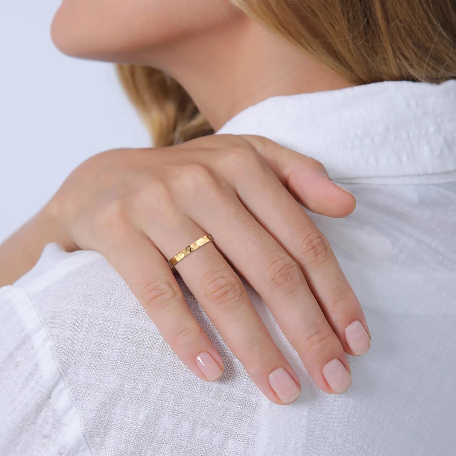 Thumbnail - Elli Ringe - Ring Bandring Freundschaftsring Ehering 585er Gelb - Gr. 52 MM - in Gold - für Damen