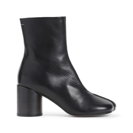 MM6 Maison Margiela Black Calf Leather Ankle Boot Black Laars