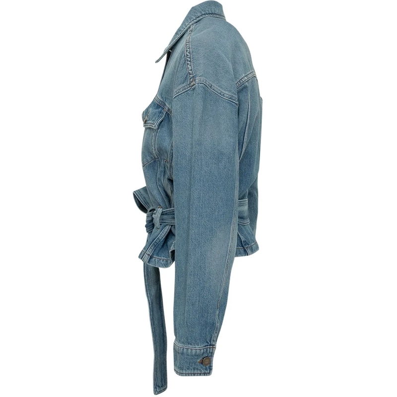 Pinko Jeansjacke Giacca in Denim con Cintura blau(Image 3)