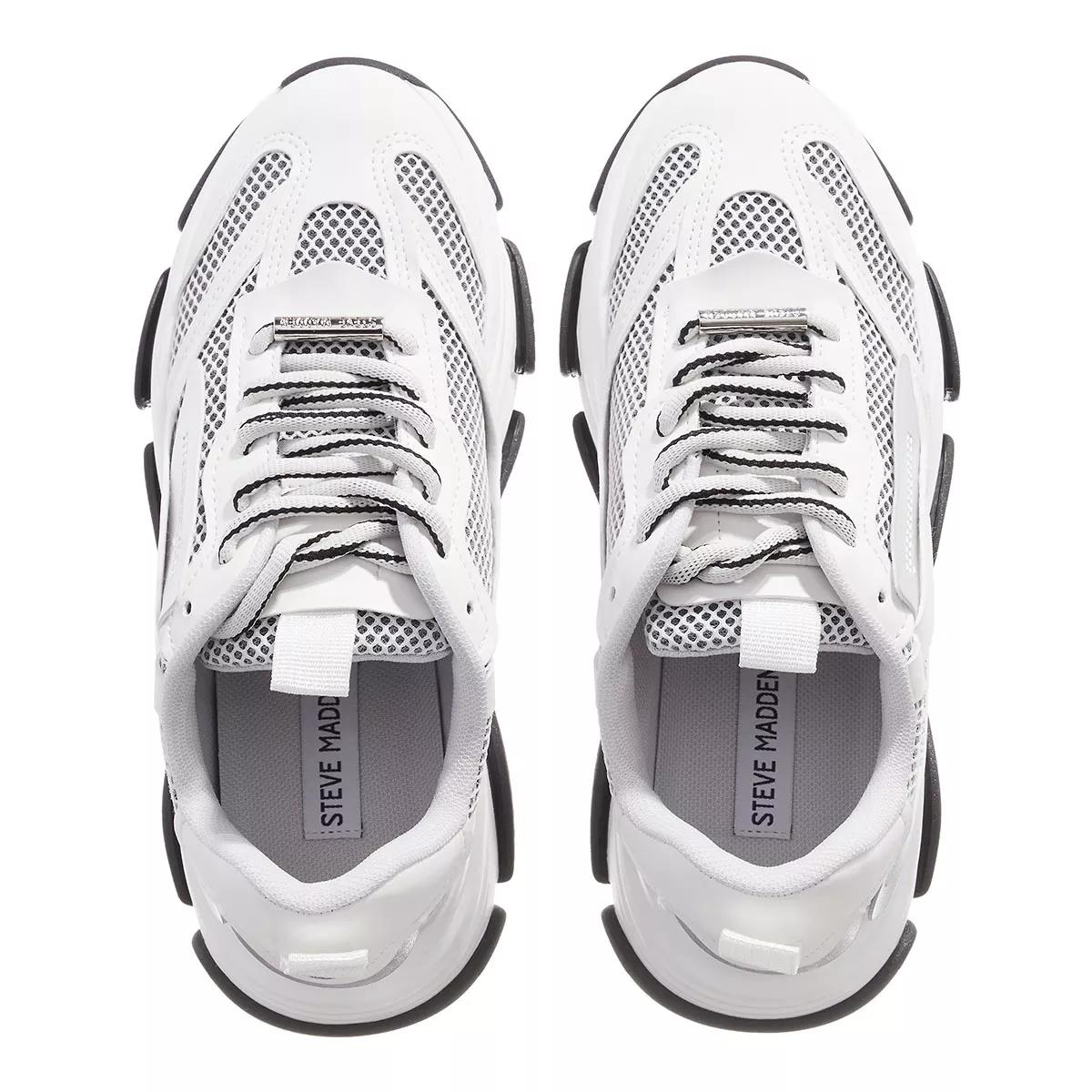 Steve Madden White & Silver Possession Sneakers