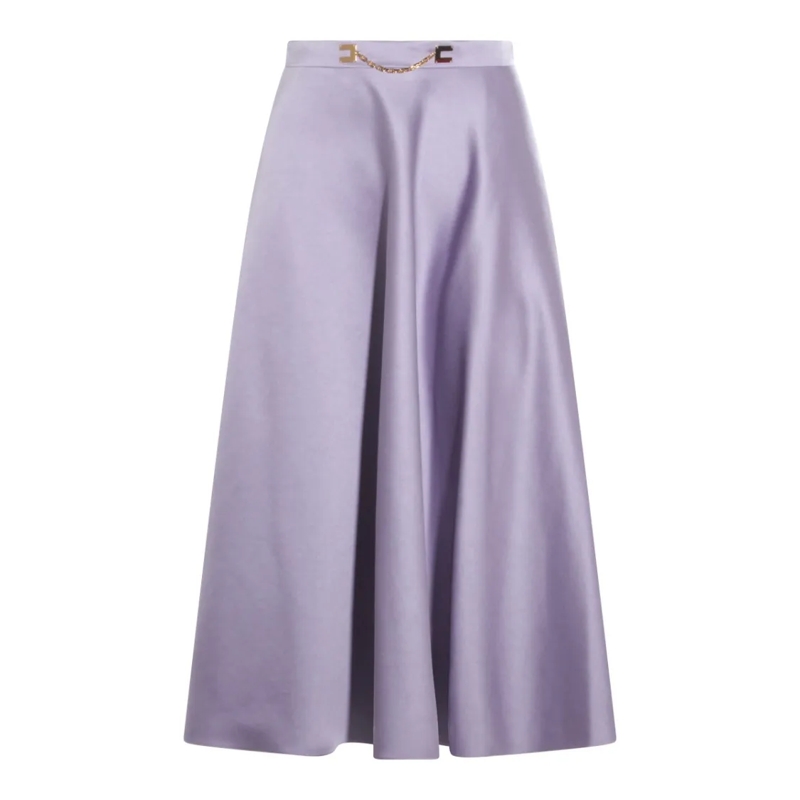 Elisabetta Franchi Midirok Soft Lilac Skirt Purple