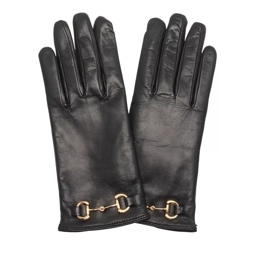 Gucci Horsebit Detailed Nappa Gloves Black Handschuh