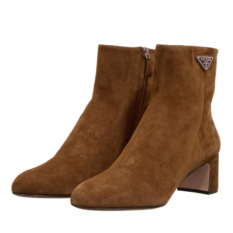Prada Stiefeletten Triangle Ankle Boot Brown