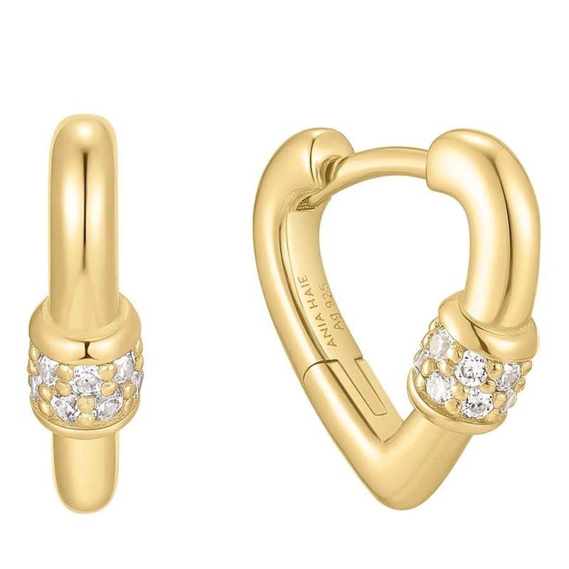 Ania Haie Ohrstecker 925er Sterlingsilber Mini Heart Huggies gold