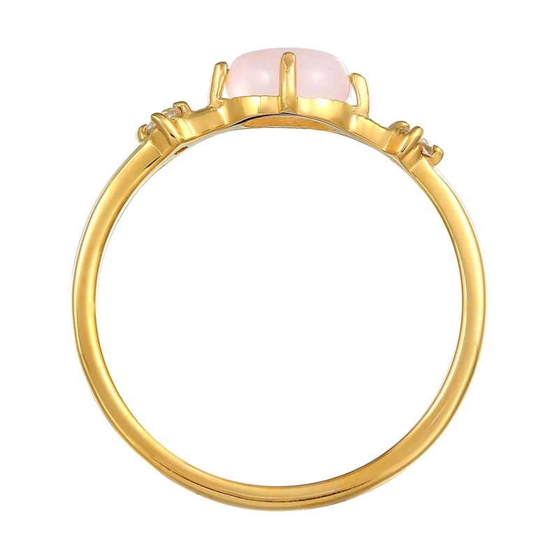 Elli Ring Ring Rosa Quarz Topas Edelstein Klassik 375er Gelb gold(Image 3)