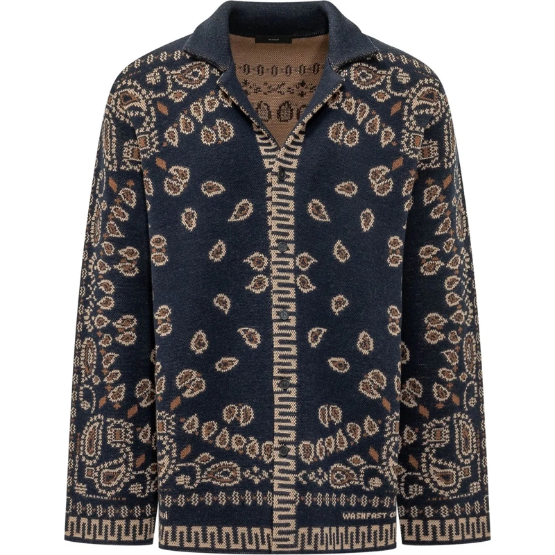 Alanui  Camicia Bandana Jacquard dunkelblau