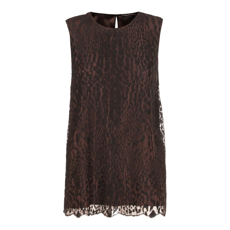 Tom Ford Bluse Black And Brown Top Brown