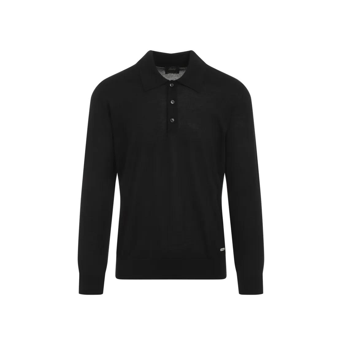 Brioni - Long Sleeves Polo - Größe 48 - schwarz