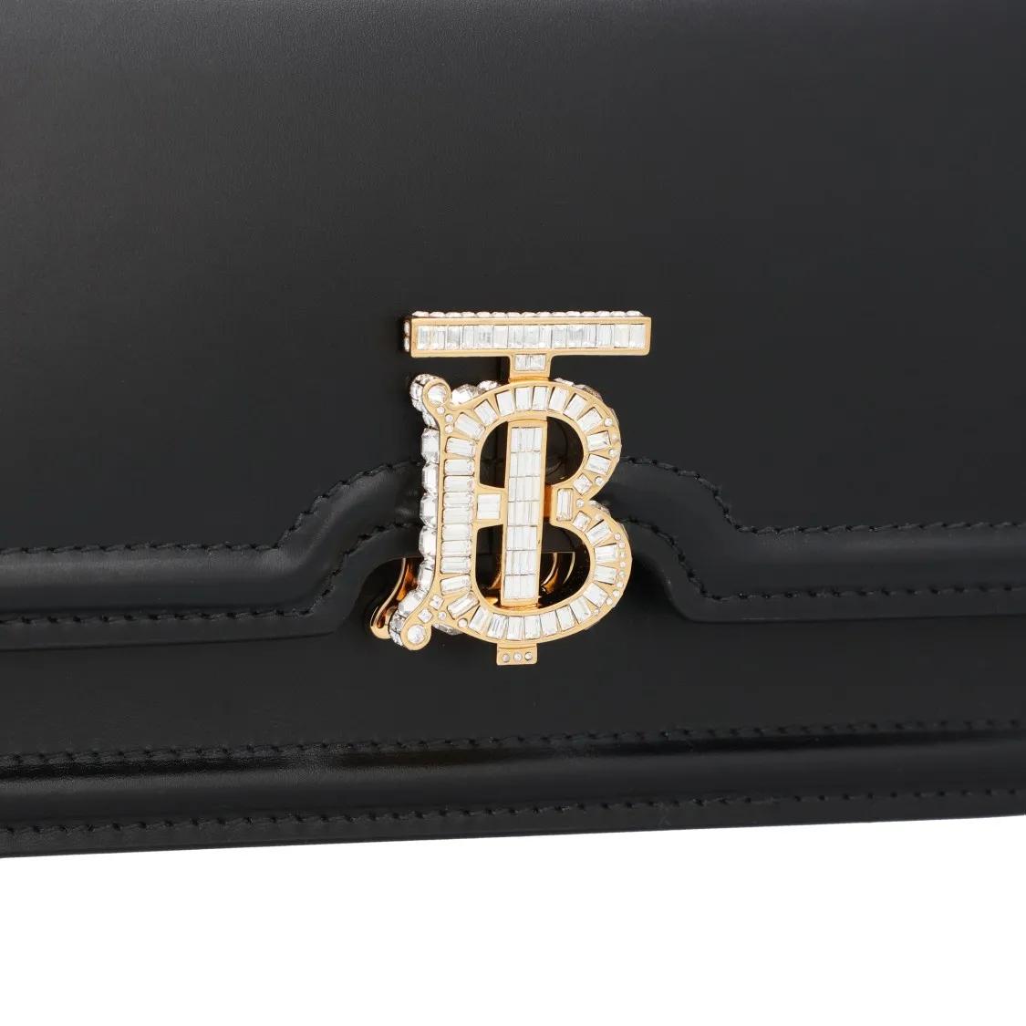 Burberry Hobo bags Tb Embellished Foldover Shoulder Bag in zwart