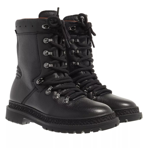 Coach Callan Leather Boot Black Lace up Boots