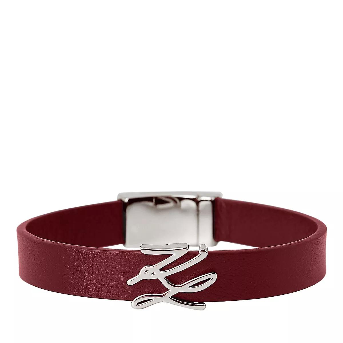 Karl Lagerfeld Armband - K/Autograph Leather Bracelet - Gr. M - in Schwarz - für Damen