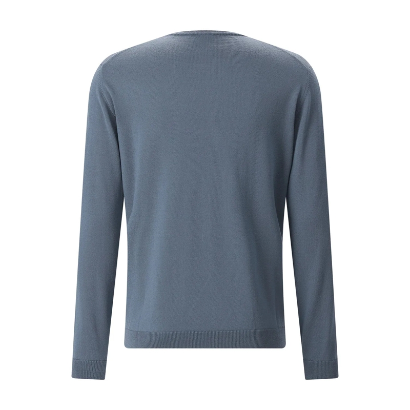 Roberto Collina Pull Rundhalspullover aus Merinowolle blau(Image 5)
