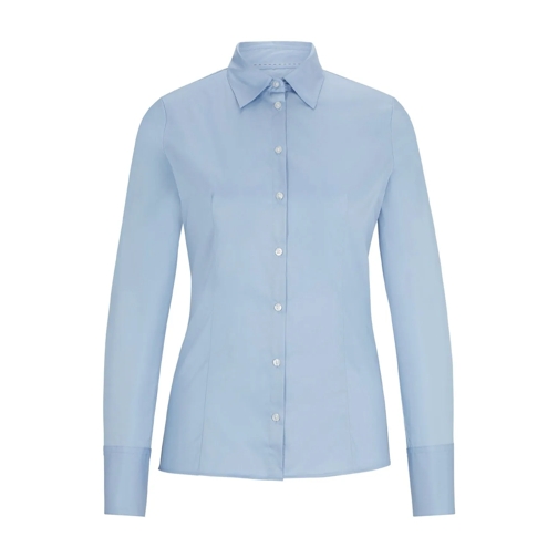 Hugo Blusen Slim-Fit Bluse Hellblau