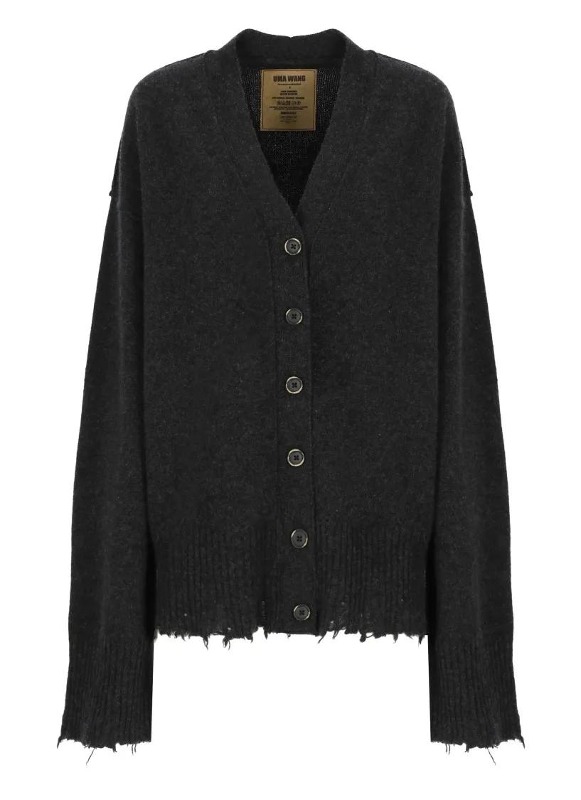 Uma Wang - Dark Grey Cashmere Cardigan - Größe S - grau