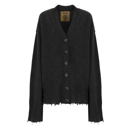 Uma Wang Strickjacke Dark Grey Cashmere Cardigan Grey