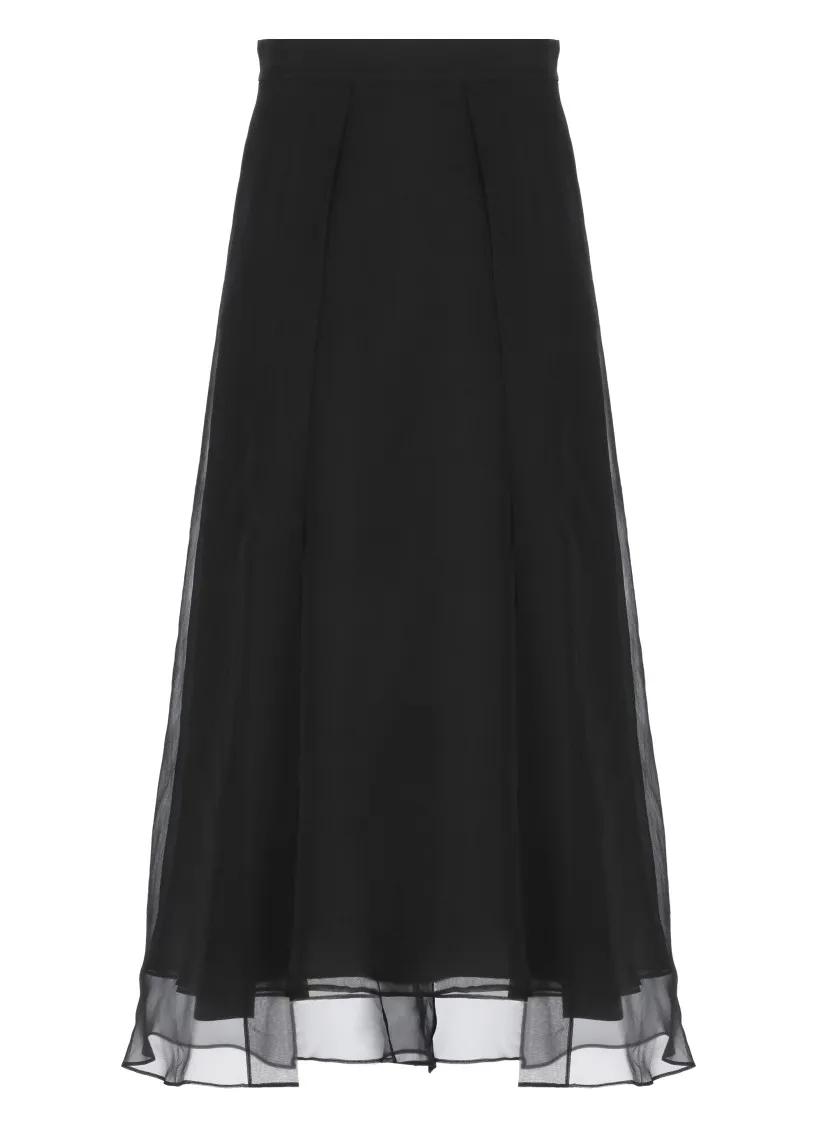 Thumbnail - Brunello Cucinelli - Black Silk Skirt - Größe 42 - schwarz