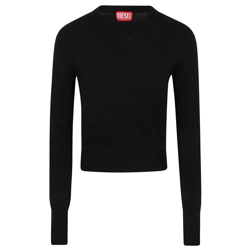 Diesel Langärmeliges Oberteil Cropped Black Sweater Black