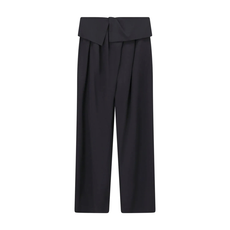Dries Van Noten Freizeithose Weite Stoffhose Parong schwarz