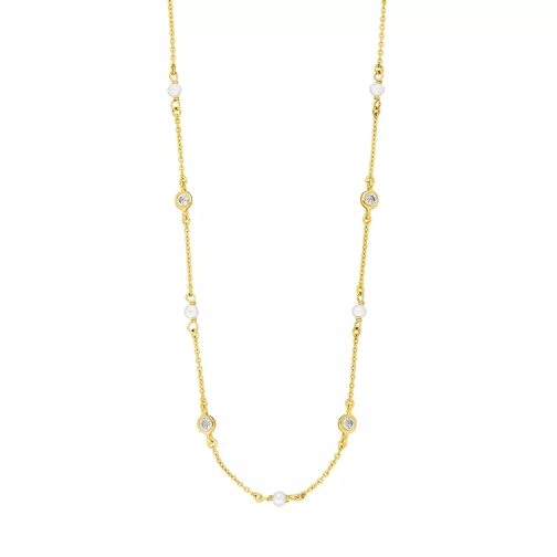 Leaf Necklace Pure Freshwater Pearls Silver Gold-Plated Mittellange Halskette
