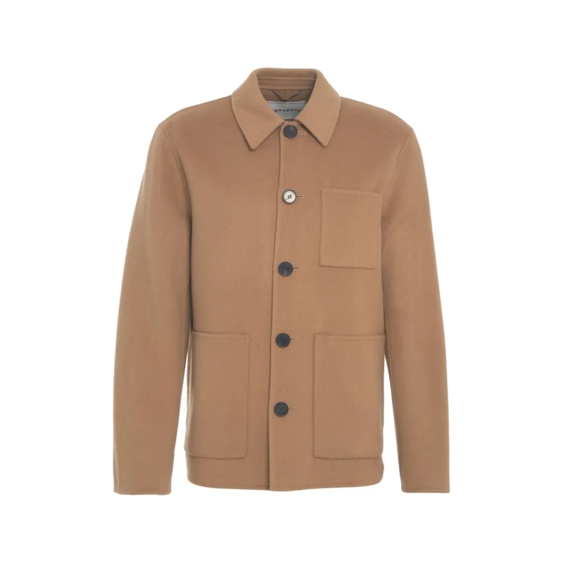 Amaranto  Misto Lana Wool Blend Overshirt With Classic Colla Neutrals