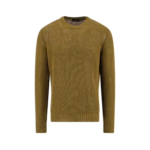 Roberto Collina Cotton And Linen Sweater Brown Pull