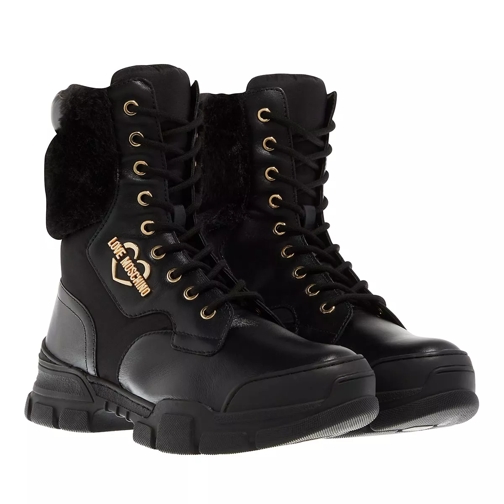 Love Moschino Laarzen met vetersluiting Sneakerd.Trek45 Vit+Nyl+Softpl Nero