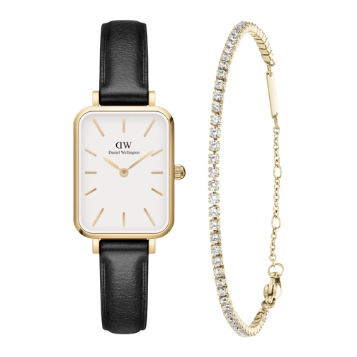 Daniel Wellington Digitaluhr Daniel Wellington Quadro damen Geschenkset Schwarz Gold farbend