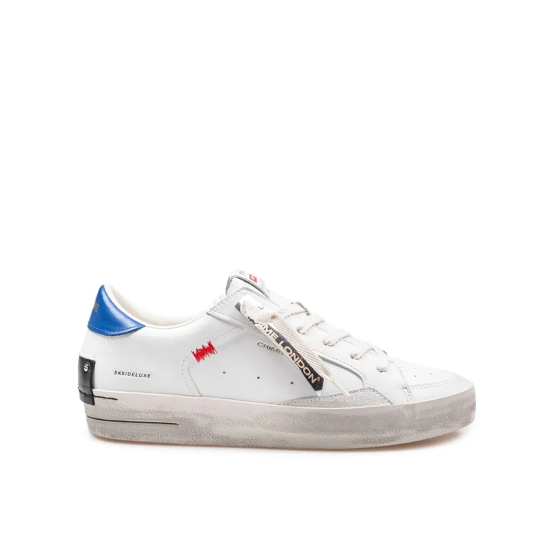 CRIME LONDON Sneaker basse Crime White And Bluette Leather Sneakers White
