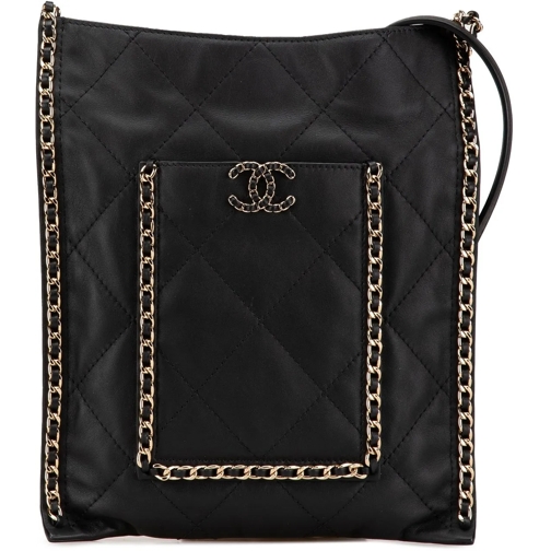 Chanel Sac à bandoulière 2021-2024 Quilted Calfskin Chain Flat Shoulder Bag schwarz (Image 2)