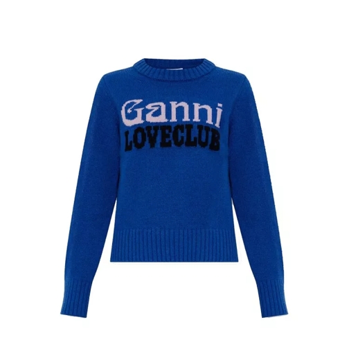 GANNI Logo Sweater Blue 