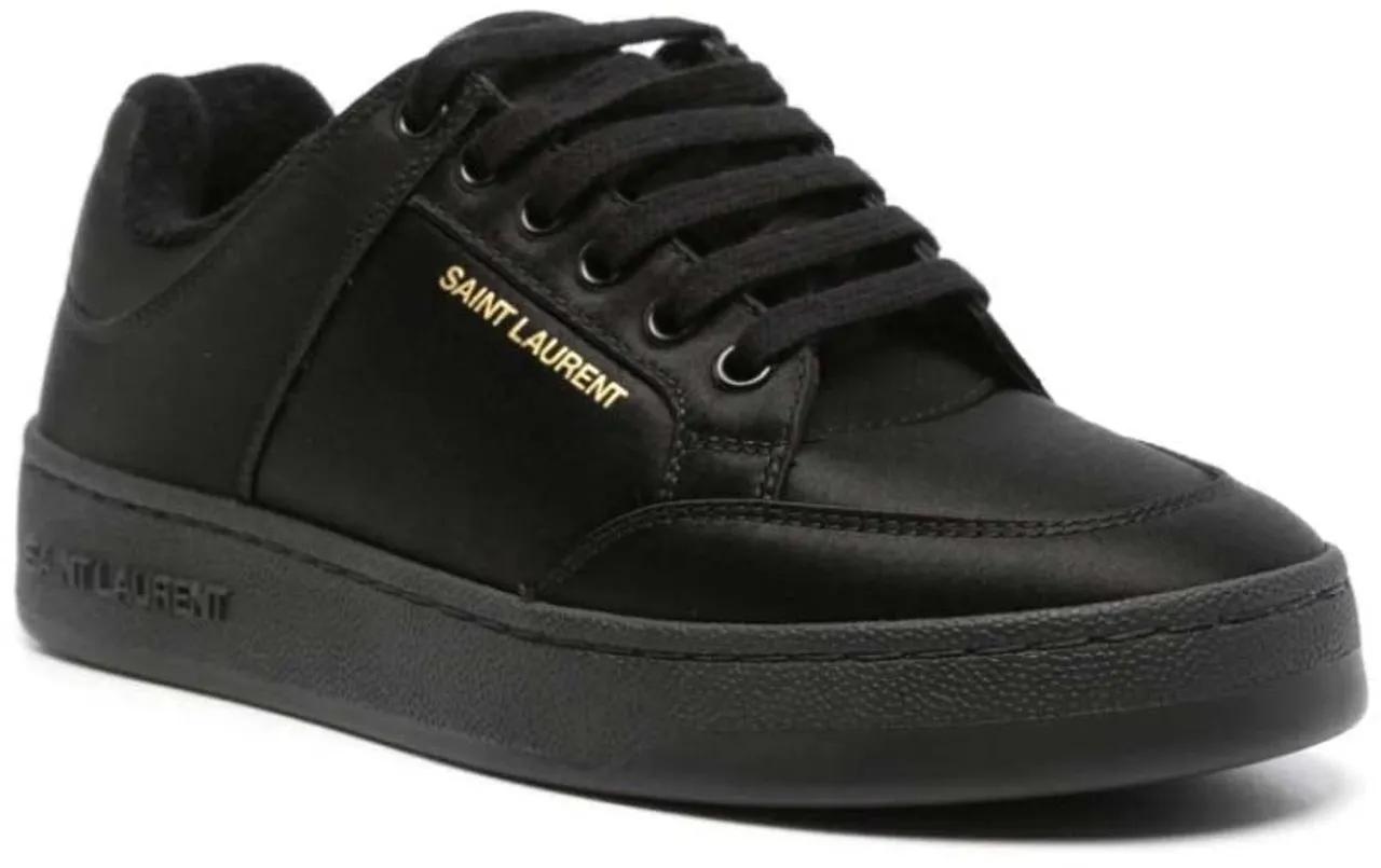 Thumbnail - Saint Laurent Low-Top Sneaker - Sl/61 Satin Court Low Sneakers - Gr. 39 (EU) - in Schwarz - für Damen