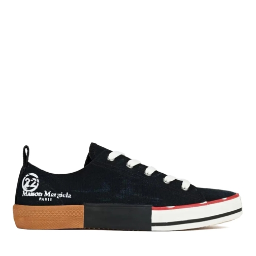 Maison Margiela Low-Top Sneaker Printed Logo Canvas Sneakers schwarz