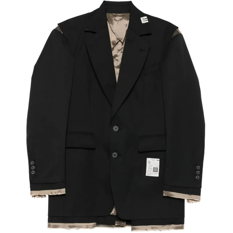 Maison Mihara Yasuhiro Übergangsjacke Dry Wool Jacket Black schwarz