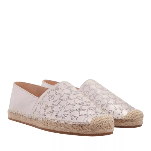 Coach Carley Metallic Leather Espadrille Platinum Champagne Espadrillas