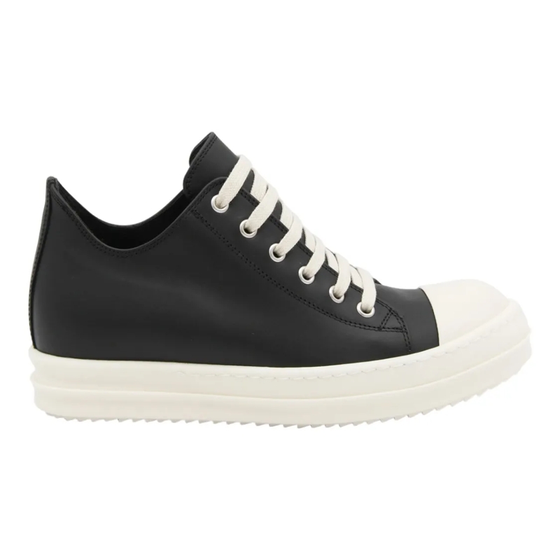 Rick Owens Lage-top sneaker Black Sneakers With White Sole And Cap Black