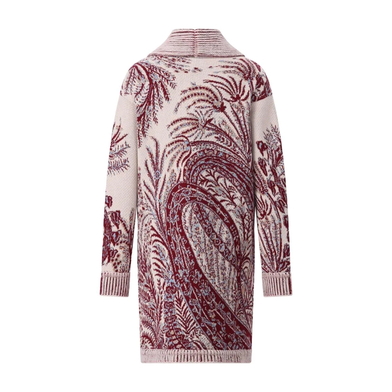 Etro Cardigan Strickmantel mit Paisley-Muster rot