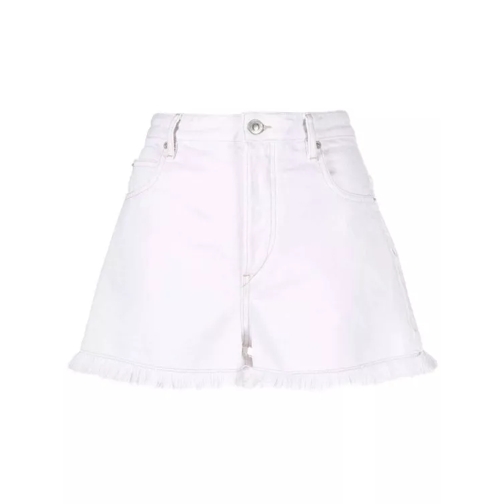 Etoile Isabel Marant High-Waisted Denim Shorts White 