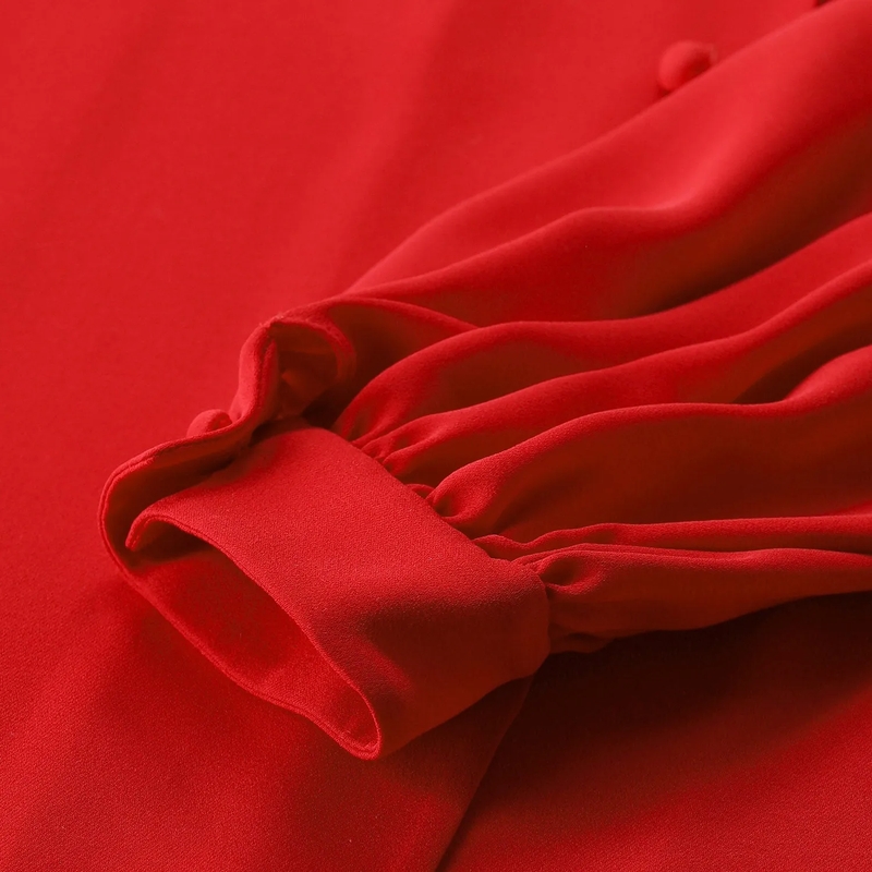 Valentino Garavani Bluse Bluse aus Seide rot(Image 4)