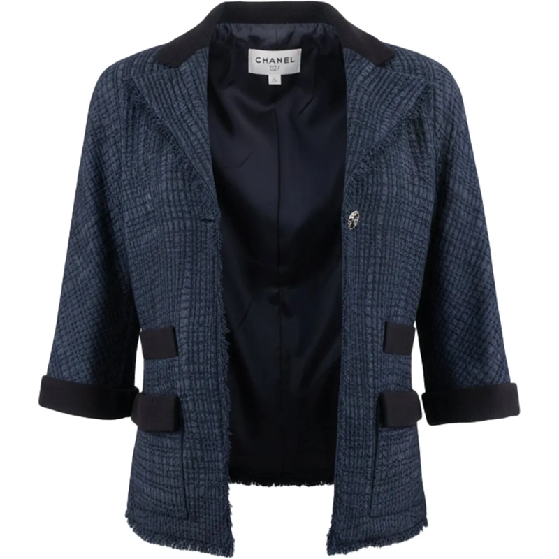 Chanel Ring Chanel Spring Blue Tweed Jacket (D36 / FR38) blau