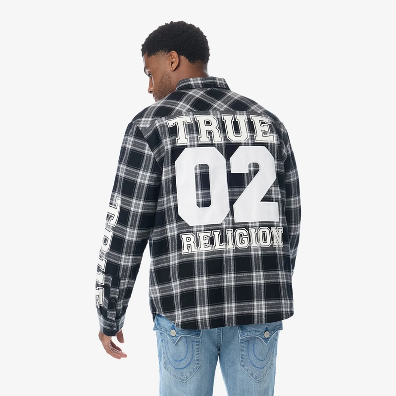 True Religion Hemd - Langarm- Flannellhemd- Knopfleiste- Karomuste bunt(Image 4)