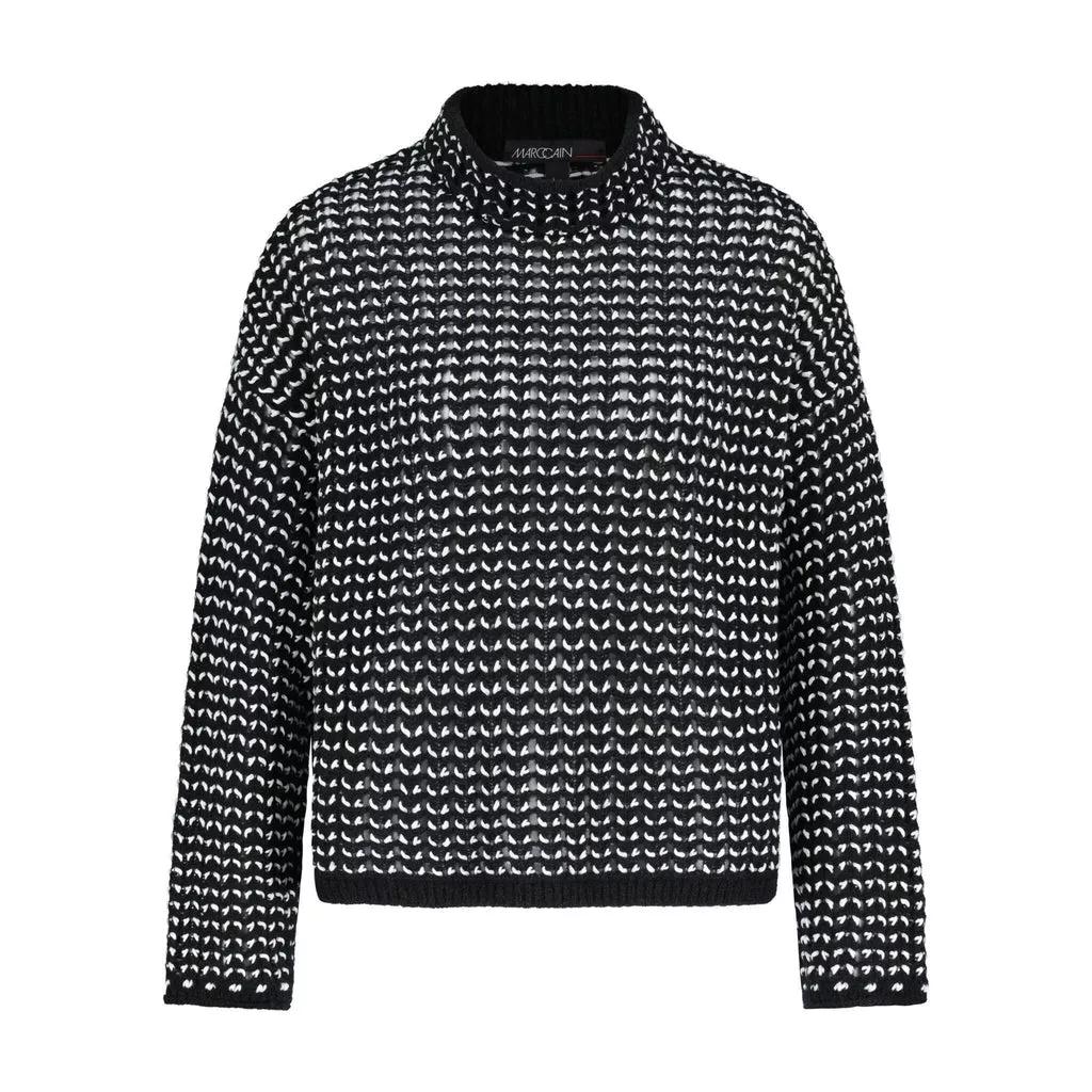 Marc Cain - Pullover aus Woll-Alpaka-Mix - Größe 38 - black