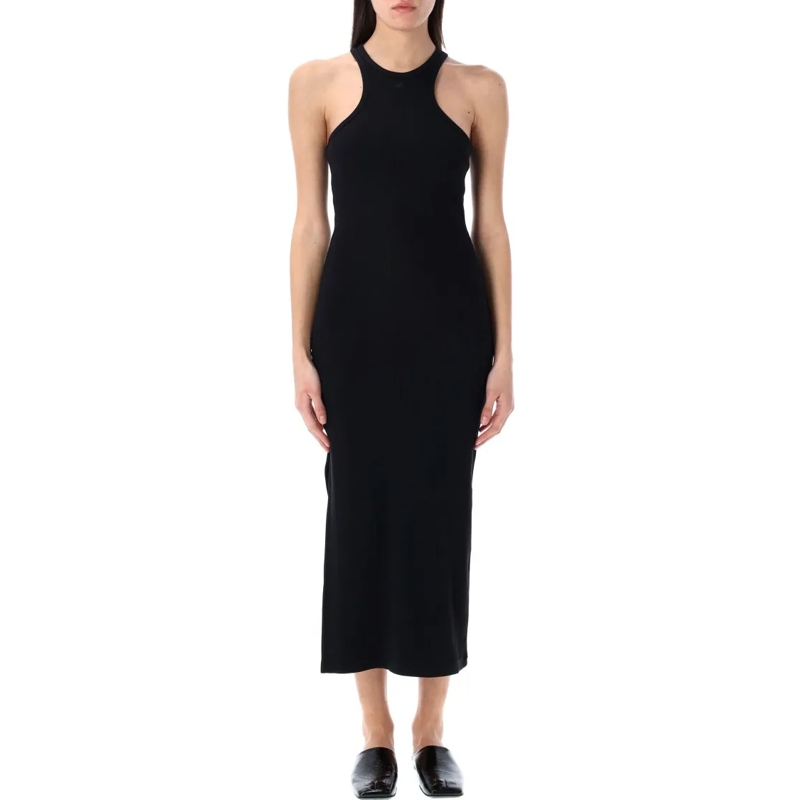 Courrèges Midi-jurk Scuba 90'S Rib Dress Black
